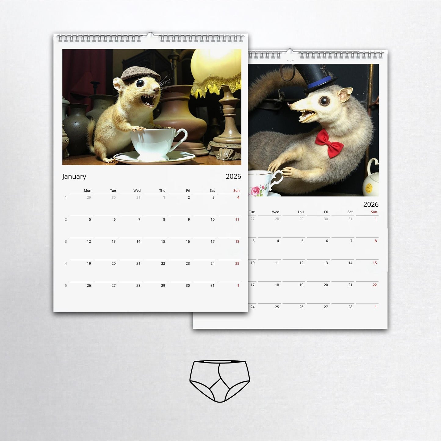 🐀2026 Bad Taxidermy Wall Calendar