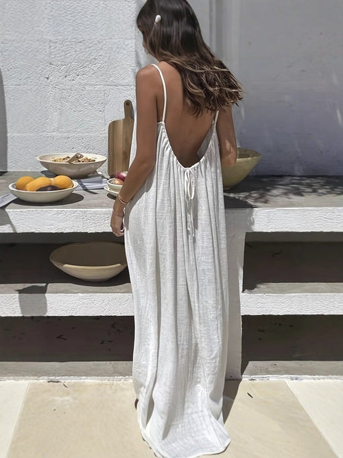🔥Last Day Discount 50% OFF🎁Backless Spaghetti Strap Maxi Dress💃