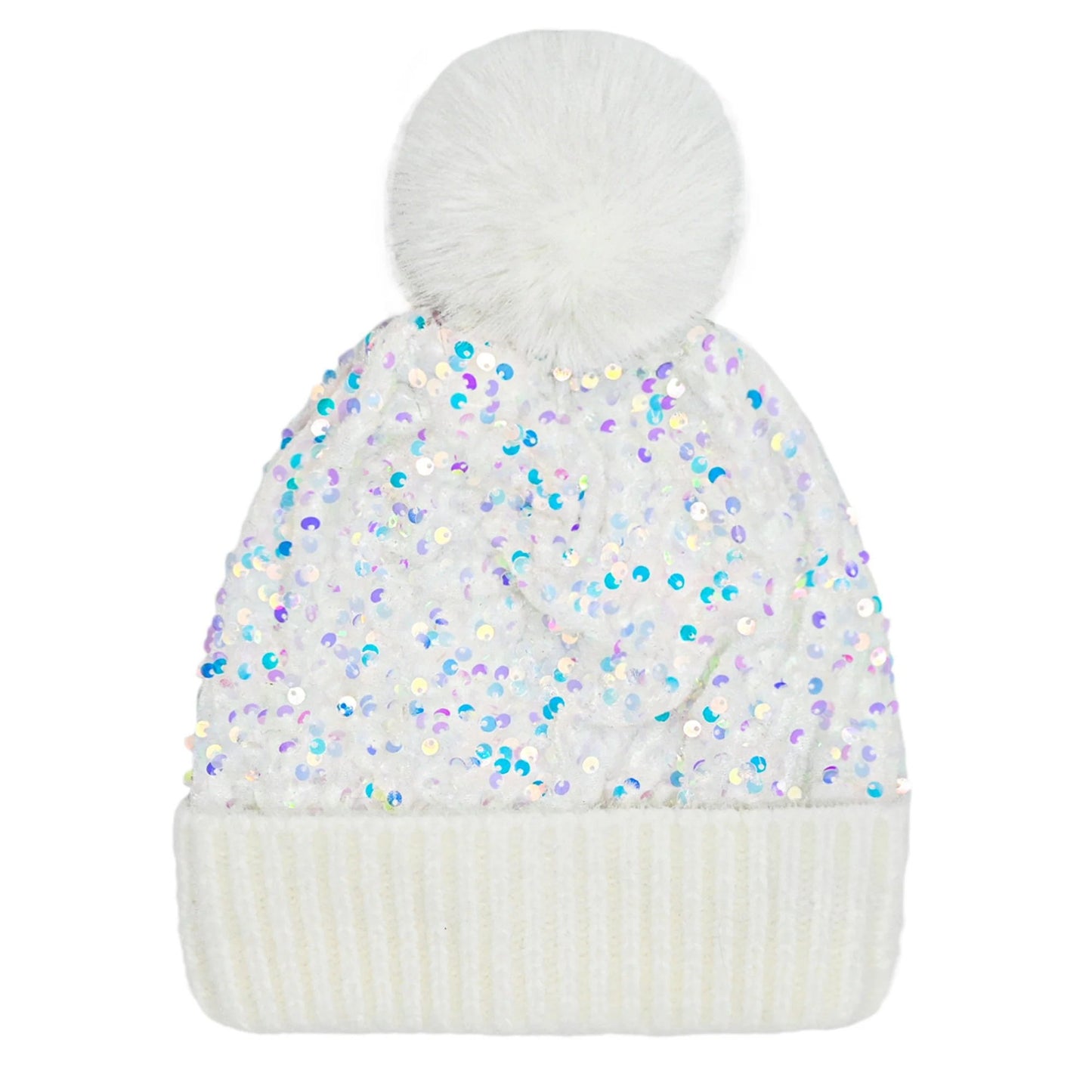 🔥Last Day 50% OFF - Winter Sparkly Sequin Pom Beanie