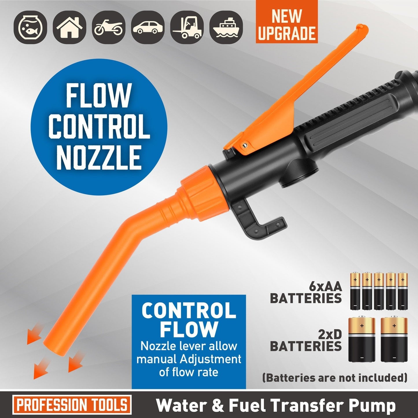 🔥🔥Last Day 49% OFF - Battery Powered Fuel Inlet Pump with 4ft Oil Outlet Pipe (Battery Not Included)
