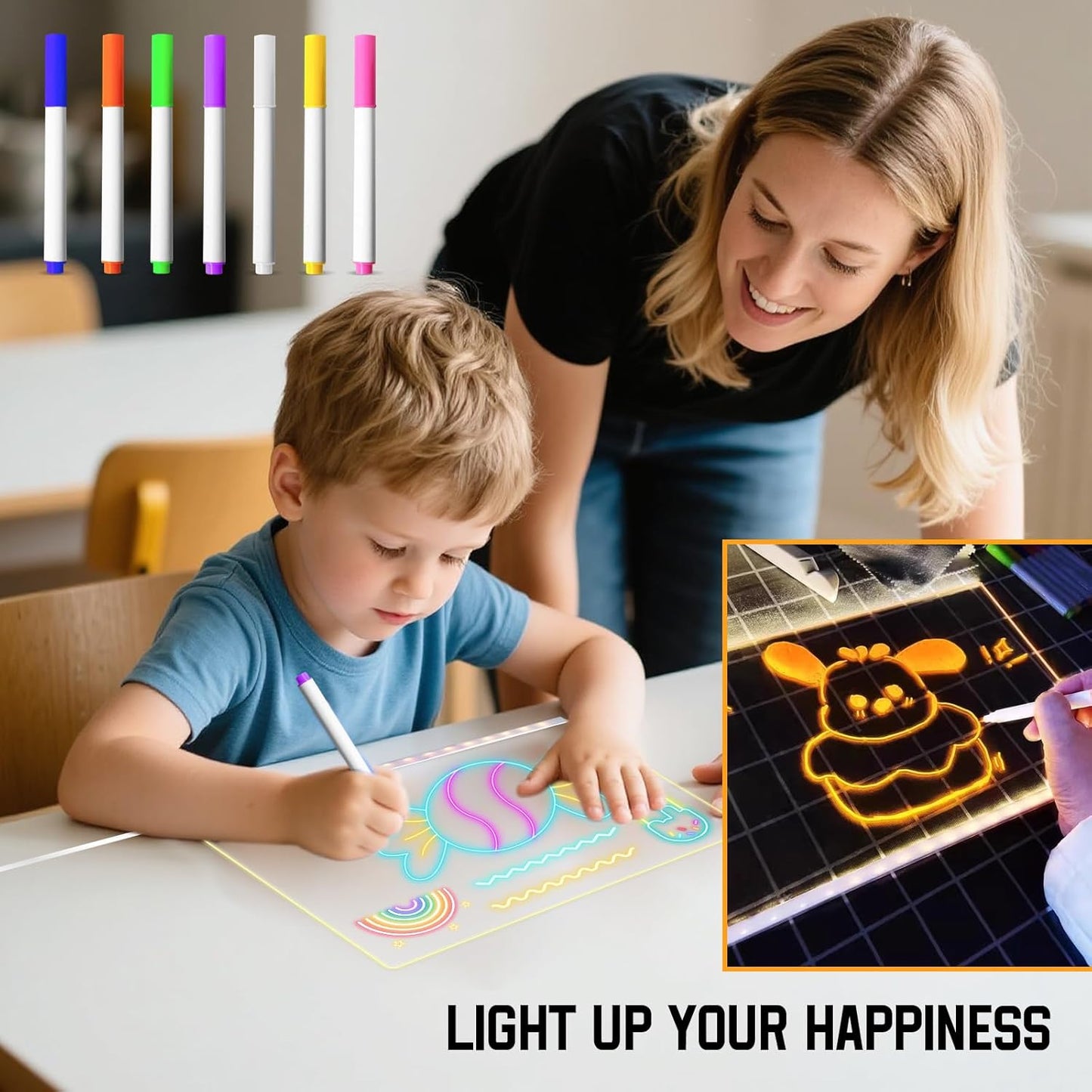 🔥🎨Hot Sale 50% OFF - ✨ Dive Into a World of Color! This 7-Color LED Board Unleashes Creativity