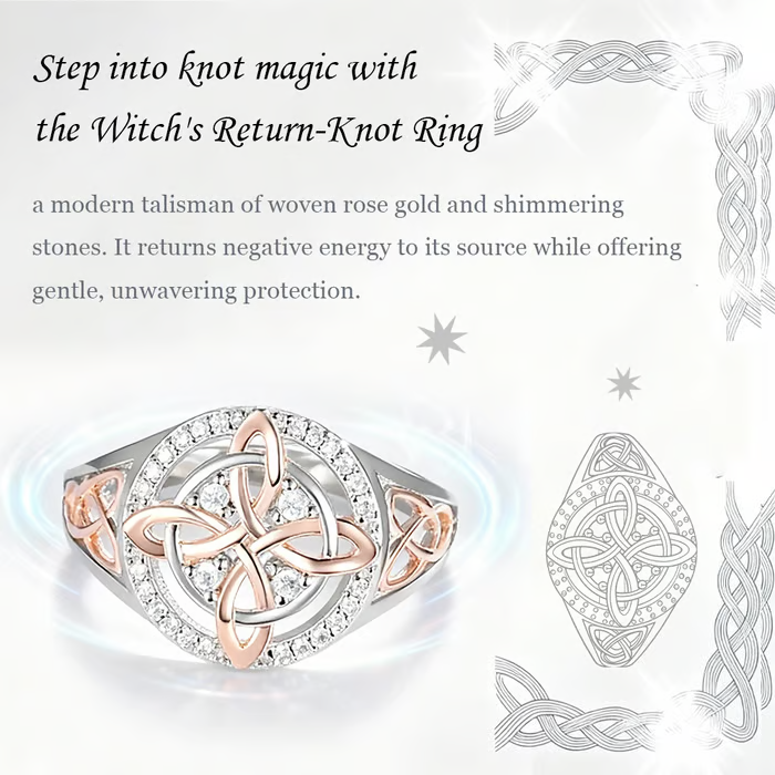 🔮Last Day 50% OFF - Handmade Witch’s Return-Knot Protection Ring✨