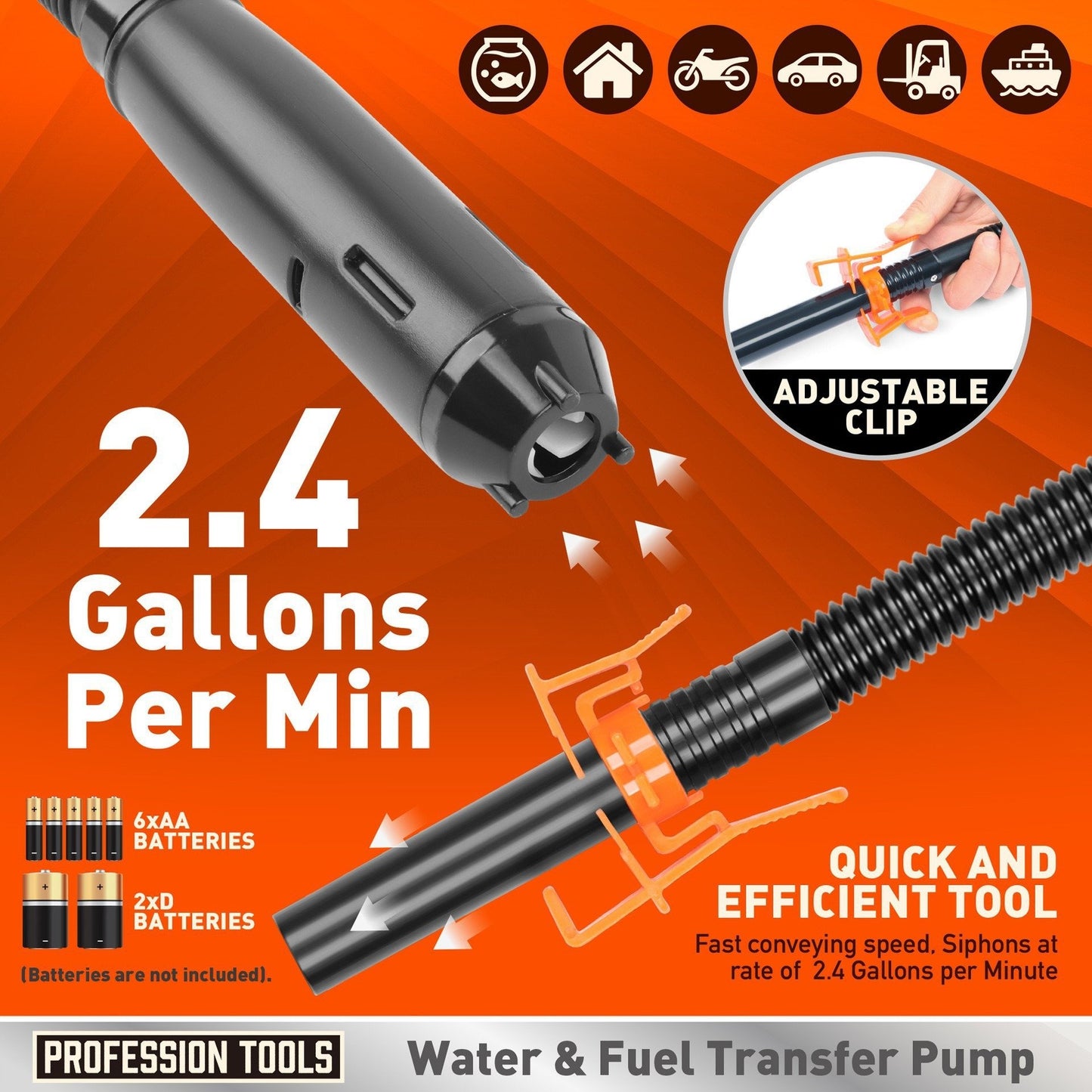 🔥🔥Last Day 49% OFF - Battery Powered Fuel Inlet Pump with 4ft Oil Outlet Pipe (Battery Not Included)