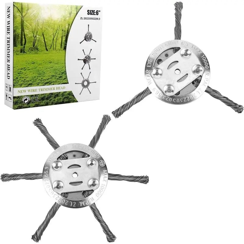 👨‍🌾6 inch Steel Wire Brush Cutter Trimmer Head