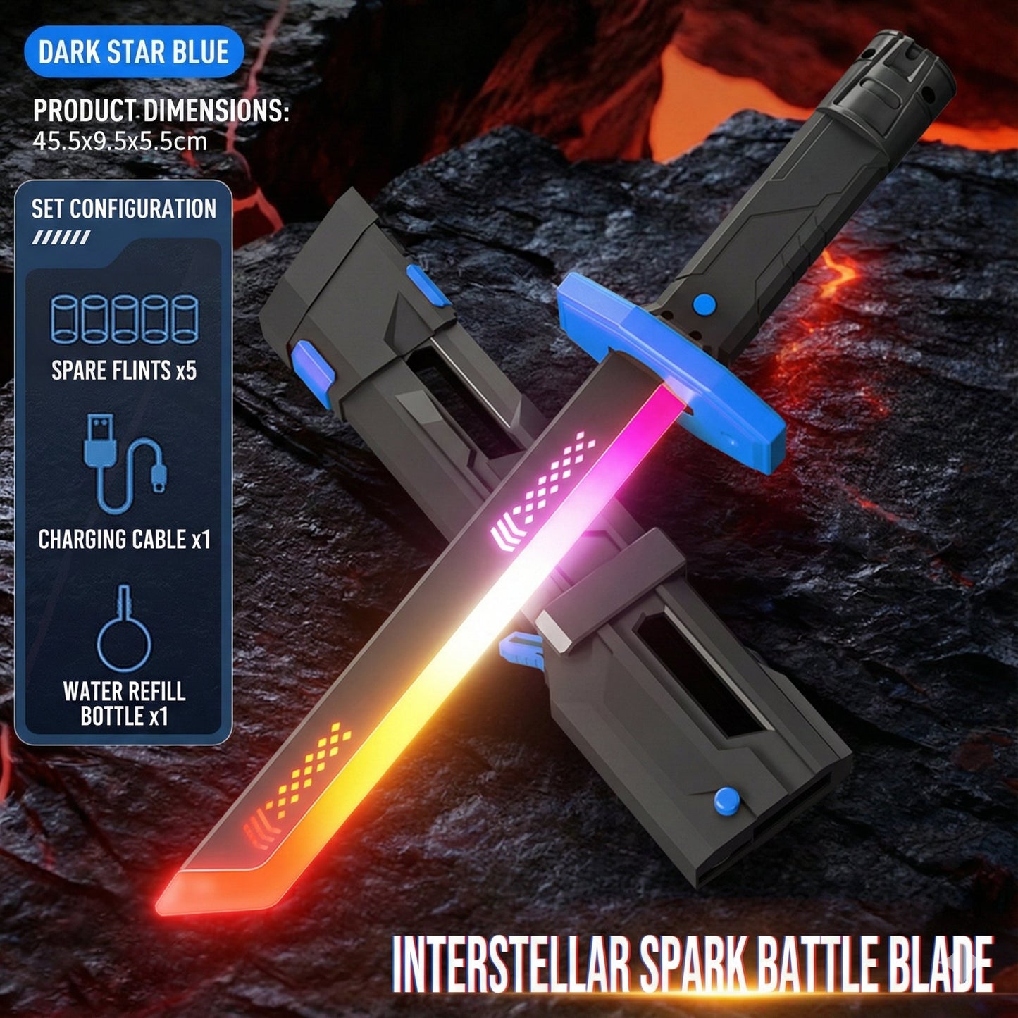 Cyberpunk LED Samurai Lightsaber Katana - 17.9" RGB Light-Up Prop for Cosplay & Festivals ⚔️🌈✨