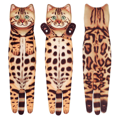 🔥LAST DAY 50% OFF🔥Funny Cat Hand Towels for Kitchen Bathroom (1PC)