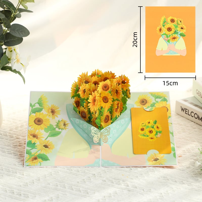 🌹 Pop Up Flower Bouquet Valentine’s Day card
