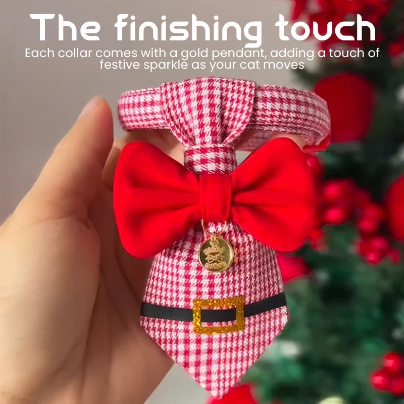 🔥Hot Sale 50% OFF - 🎄 The "Purrfect" Holiday Tie: Dapper Cat Collars 🐱✨
