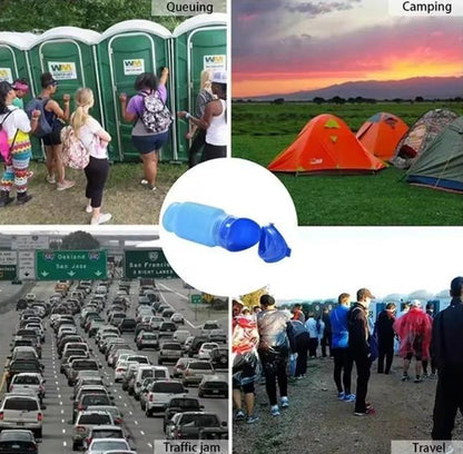1set Urinal Car Urinal Bucket Outdoor Standing Urine Emergency Travel Portable Reusable Shrinkable Camping Toilet Urine Leak