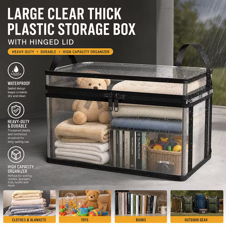 📦Large Heavy-Duty Thick Plastic Clear Storage Bag for Clothes, Moving & Storage🔥