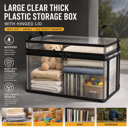📦Large Heavy-Duty Thick Plastic Clear Storage Bag for Clothes, Moving & Storage🔥