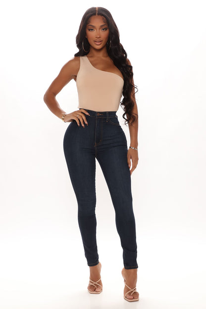 Classic High Waist Skinny Jeans - Dark Denim