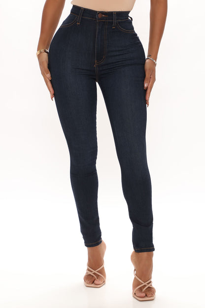 Classic High Waist Skinny Jeans - Dark Denim